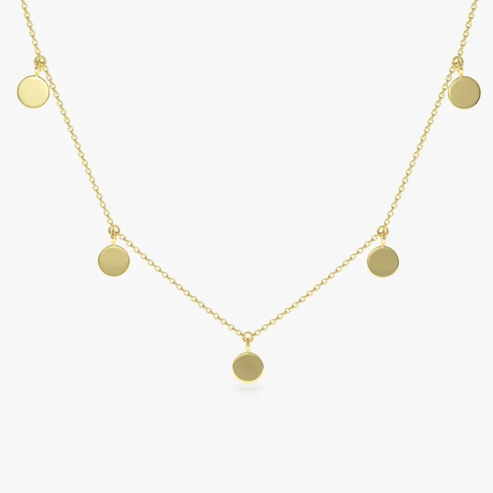 14k Coin Disc Choker Necklace