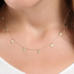 14k Coin Disc Choker Necklace