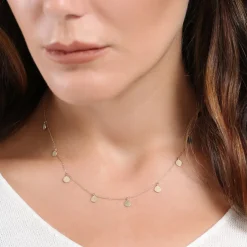 14k Coin Disc Choker Necklace