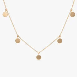 14k Coin Disc Choker Necklace