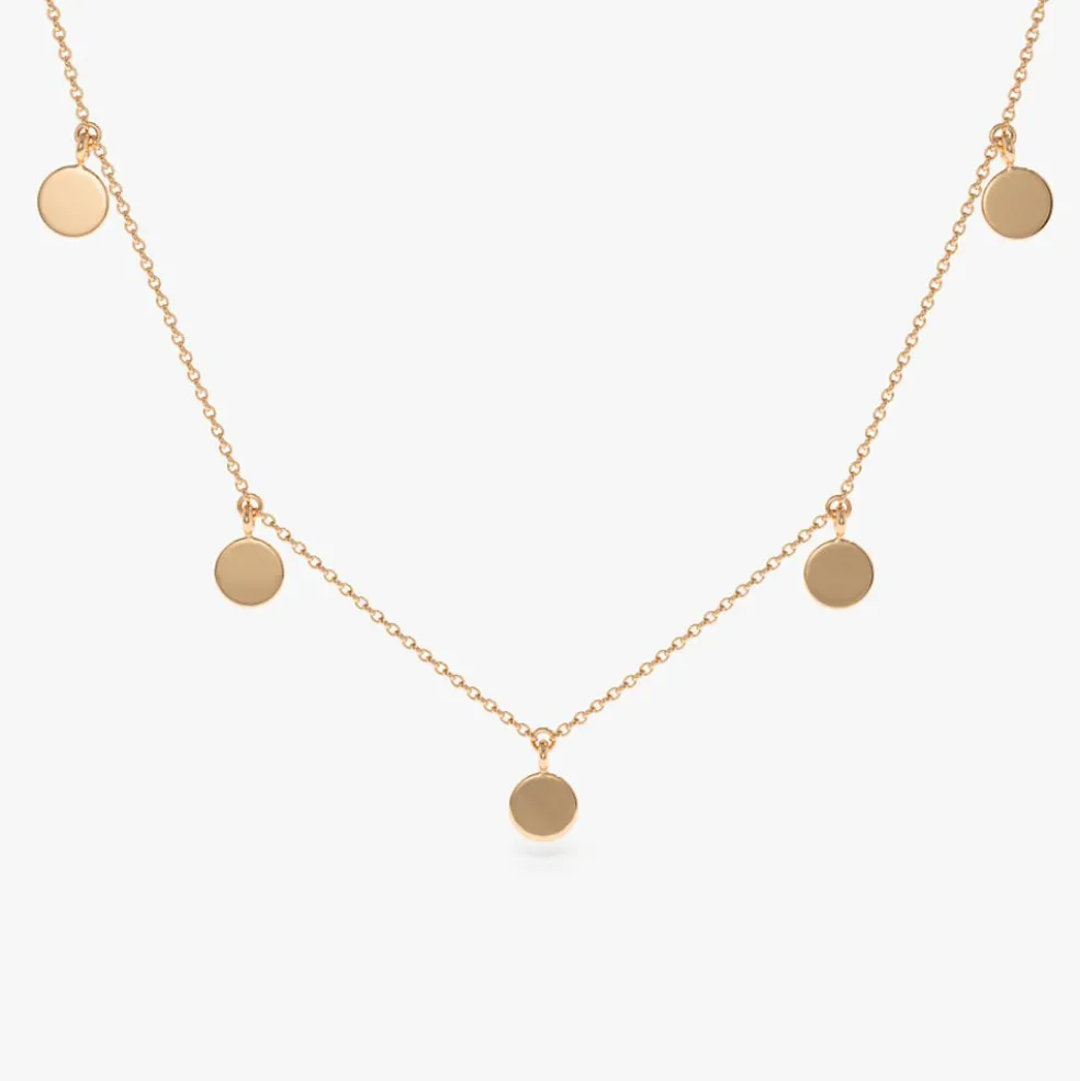 14k Coin Disc Choker Necklace