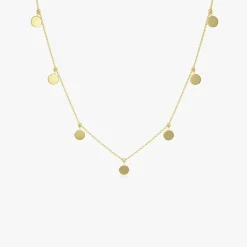 14k Coin Disc Choker Necklace