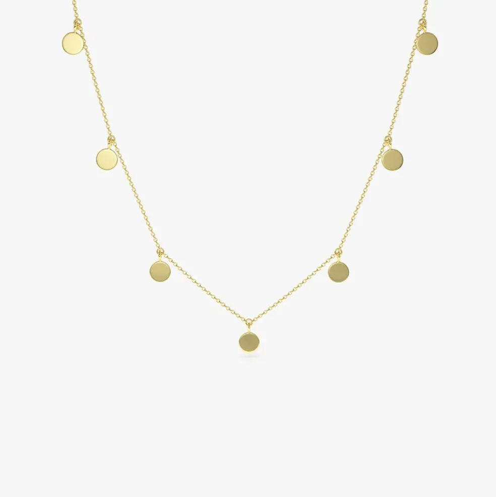 14k Coin Disc Choker Necklace