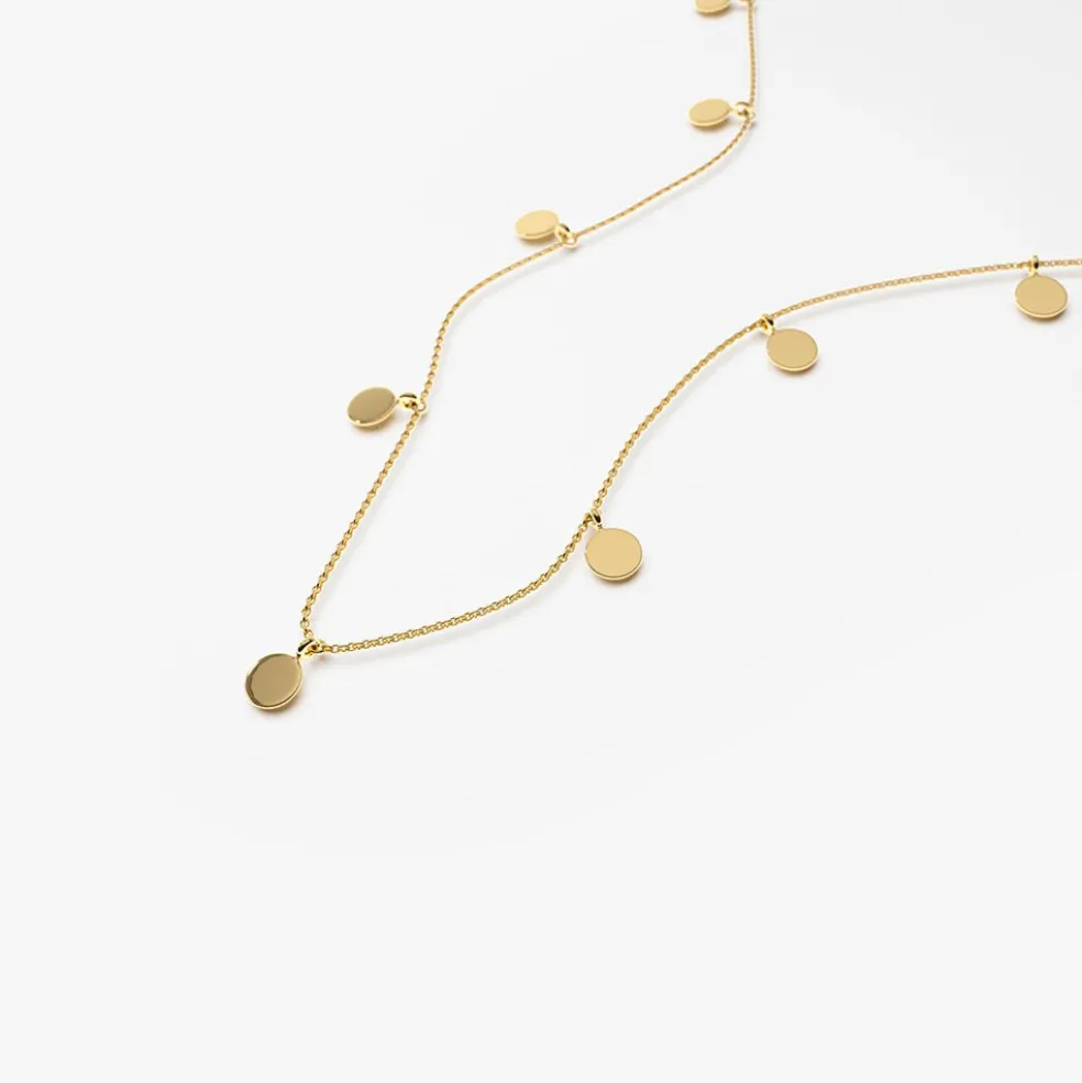 14k Coin Disc Choker Necklace