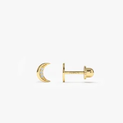 14k Crescent Moon Helix Piercing