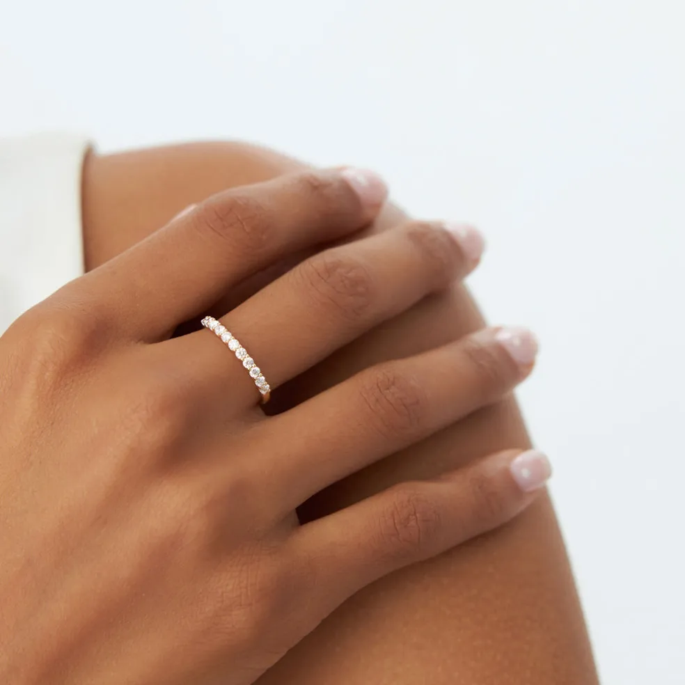 14k 0.30ctw 11 Stone Basket Setting Diamond Wedding Ring