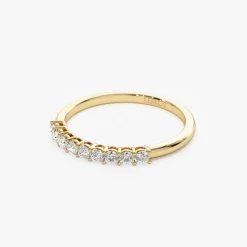 14k 0.30ctw 9 Stone Basket Setting Diamond Wedding Ring