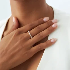 14k 0.55ctw 9 Stone Shared Prong Diamond Wedding Band