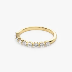 14k 0.55ctw 9 Stone Shared Prong Diamond Wedding Band