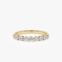14k 0.40ctw 7 Stone Shared Prong Diamond Wedding Band