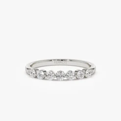 14k 0.40ctw 7 Stone Shared Prong Diamond Wedding Band