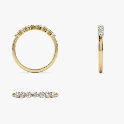 14k 0.40ctw 7 Stone Shared Prong Diamond Wedding Band