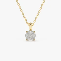 14k 0.25ctw Illusion Setting Brilliant Diamond Necklace
