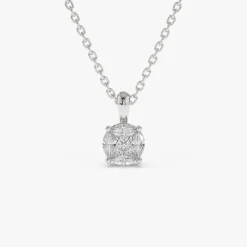 14k 0.25ctw Illusion Setting Brilliant Diamond Necklace