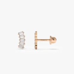 14k Curved Baguette Helix Piercing