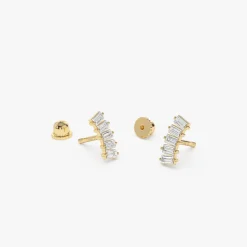 14k Curved Baguette Helix Piercing