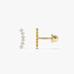 14k Curved Diamond Cluster Helix Piercing
