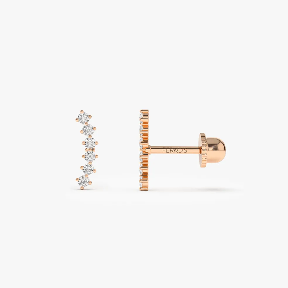 14k Curved Diamond Cluster Helix Piercing