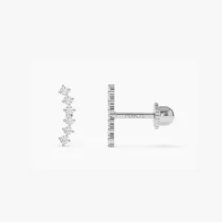 14k Curved Diamond Cluster Helix Piercing