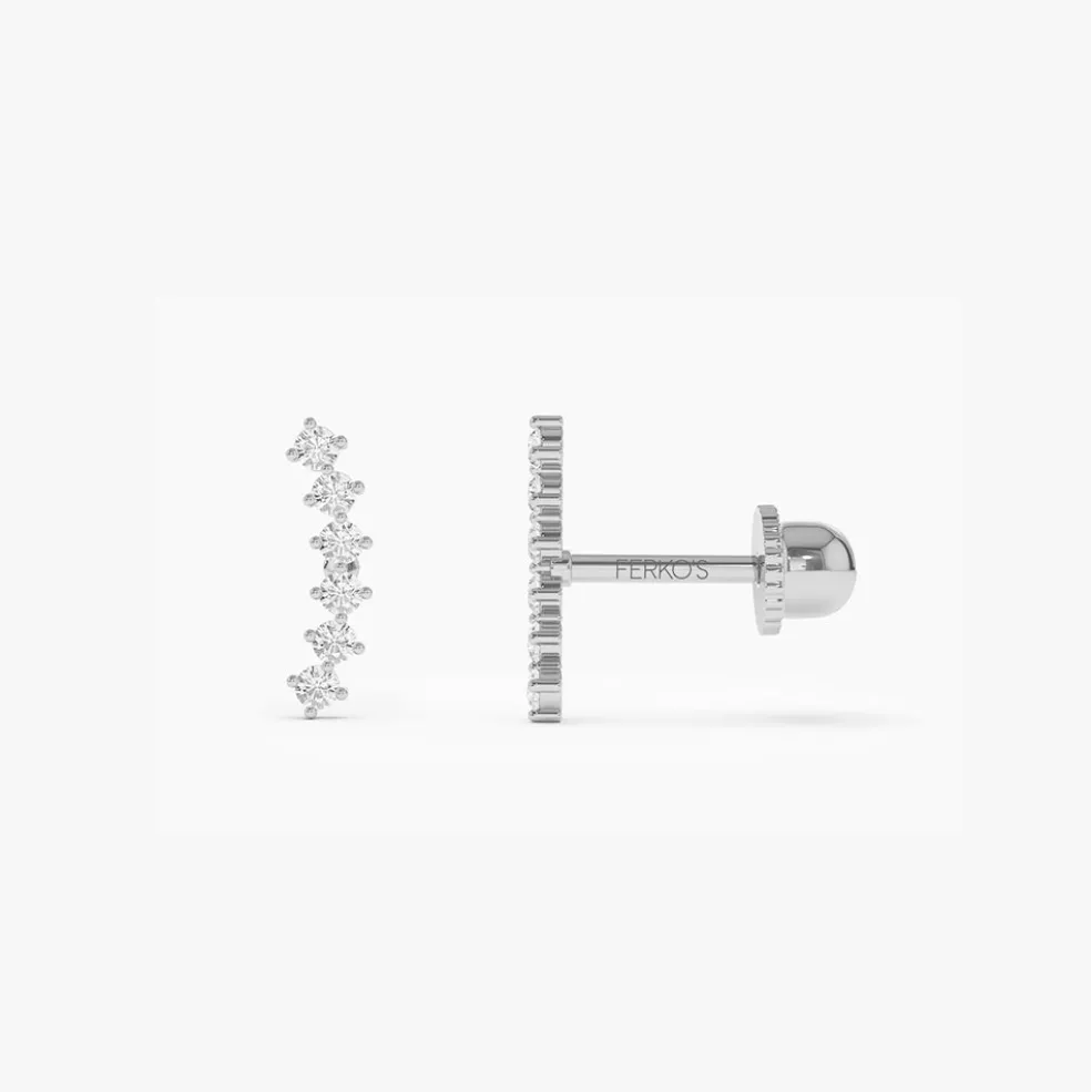 14k Curved Diamond Cluster Helix Piercing