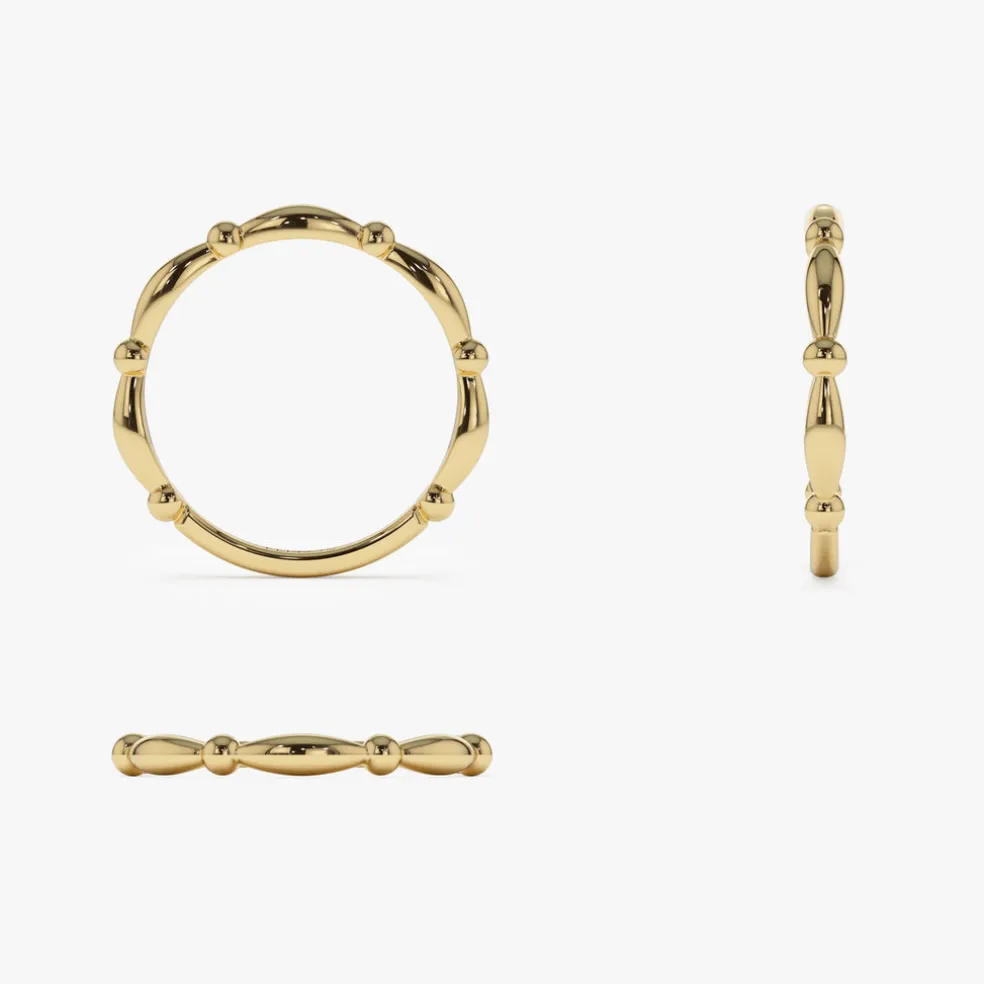 14K Cute Bead Stacking Band