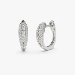 14k Cute Diamond Huggie Earrings