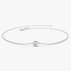 14K Dainty Diamond Solitaire Bracelet