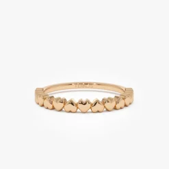 14k Dainty Heart Stacking Gold Ring