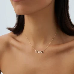 14K Dainty Layering Diamond Name Necklace