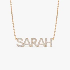 14K Dainty Layering Diamond Name Necklace