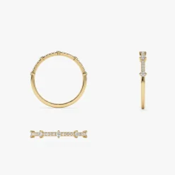 14k Dainty Stacking Diamond Wedding Band