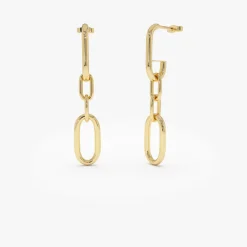 14k Dangle Link Chain Earrings