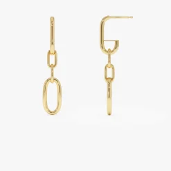 14k Dangle Link Chain Earrings