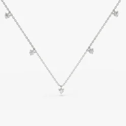 14k Dangling Diamond Solitaire Necklace