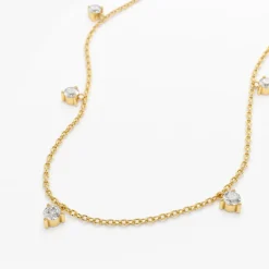 14k Dangling Diamond Solitaire Necklace