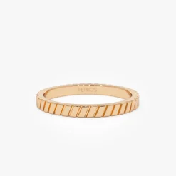 14k Diagonal Fluted Band Ring