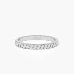 14k Diagonal Fluted Band Ring