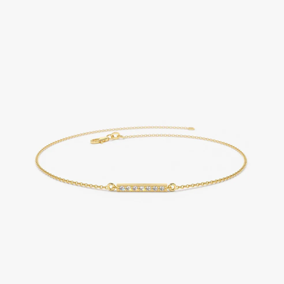 14k Diamond Bar Bracelet