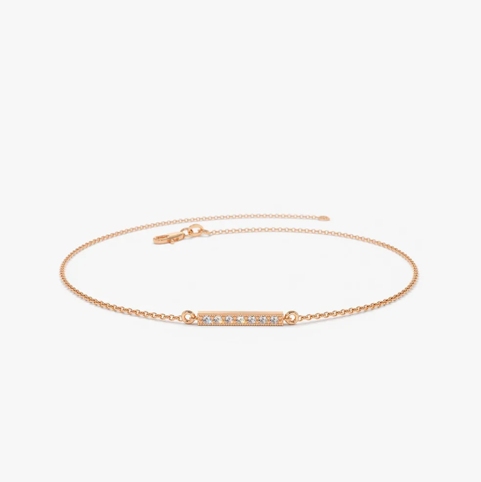 14k Diamond Bar Bracelet