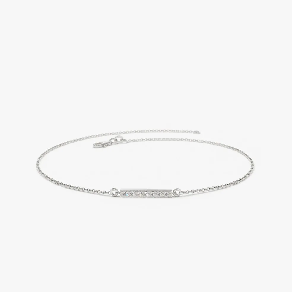 14k Diamond Bar Bracelet
