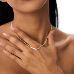 14k Diamond Bar Cuban Chain Necklace