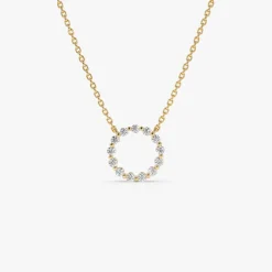 14k Diamond Circle of Life Necklace 0.25 ctw