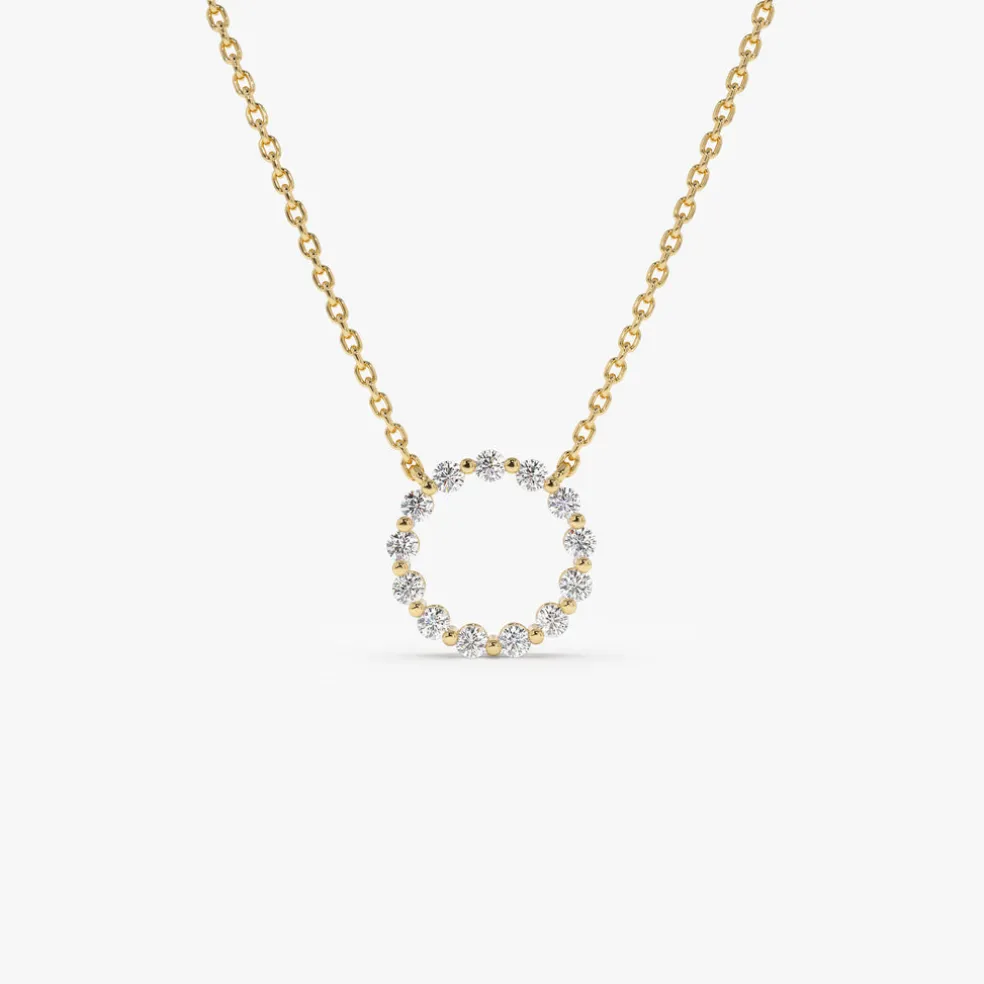 14k Diamond Circle of Life Necklace 0.25 ctw