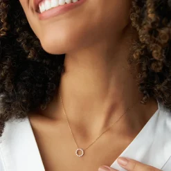 14k Diamond Circle of Life Necklace 0.25 ctw
