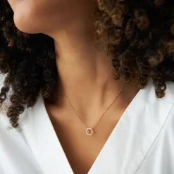 14k Diamond Circle of Life Necklace 0.25 ctw