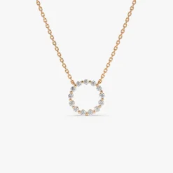 14k Diamond Circle of Life Necklace 0.25 ctw
