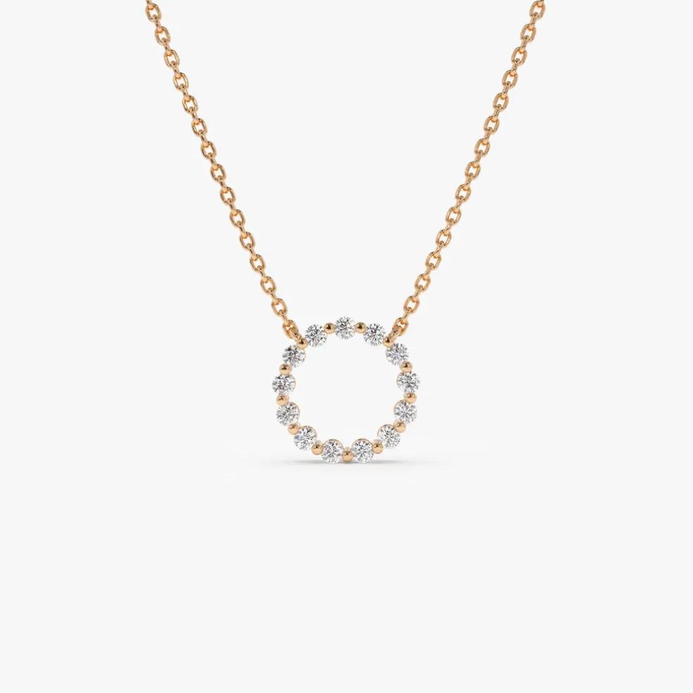 14k Diamond Circle of Life Necklace 0.25 ctw