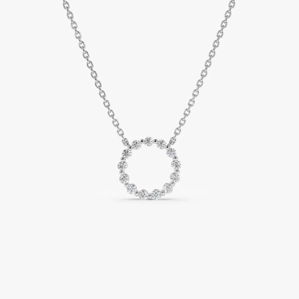 14k Diamond Circle of Life Necklace 0.25 ctw