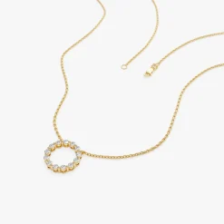 14k Diamond Circle of Life Necklace 0.25 ctw