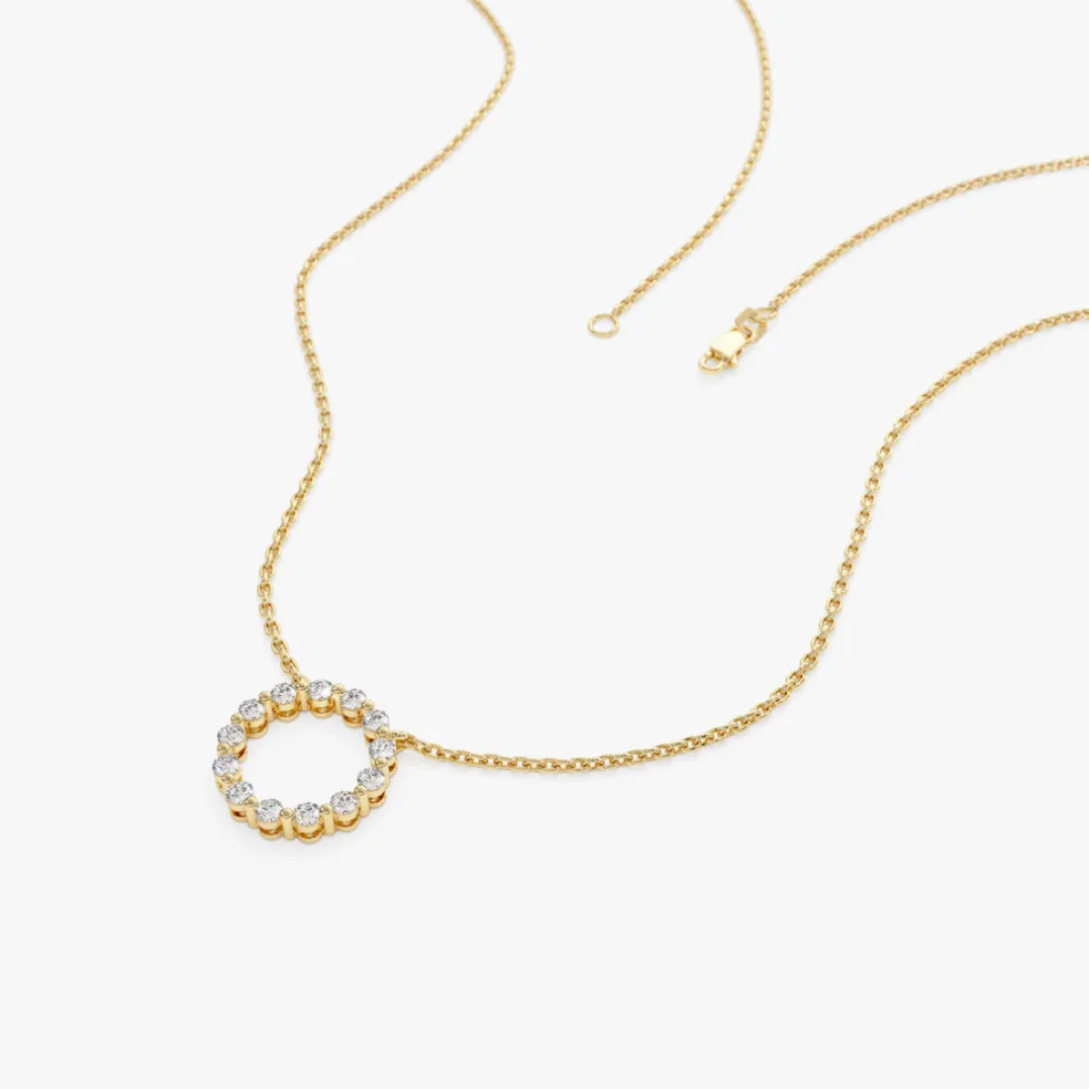 14k Diamond Circle of Life Necklace 0.25 ctw